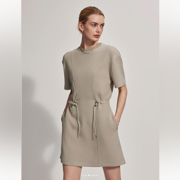 NWT Varley Maple DoubleSoft Dress in Abbey Stone / Khaki - S - Picture 3 of 12